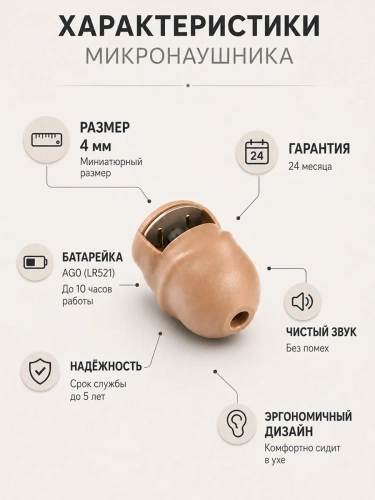 Комплект Bluetooth «MiniBox»(без петли) + мини наушник «Pico» фото 7